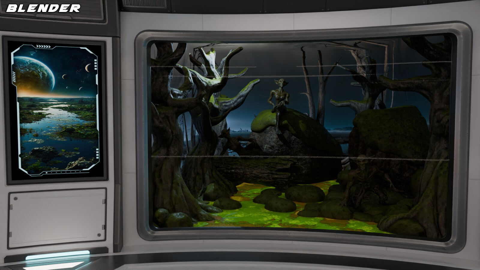 Alien Creature Gallery SciFi Interior Low-poly 3D model_18