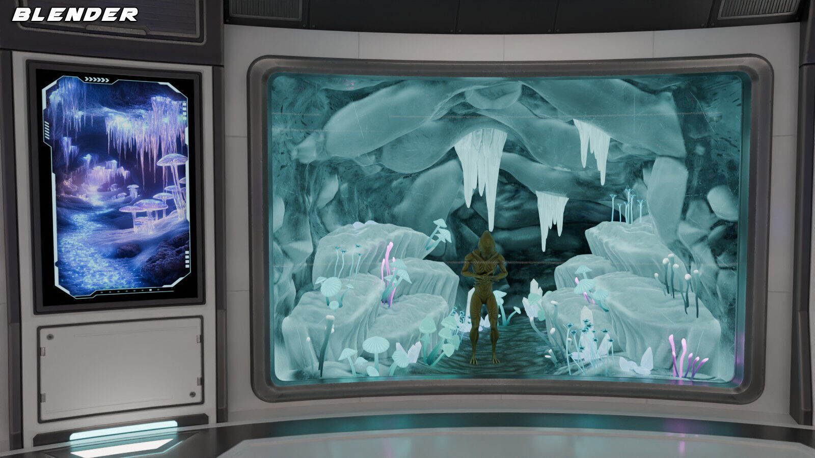 Alien Creature Gallery SciFi Interior Low-poly 3D model_17