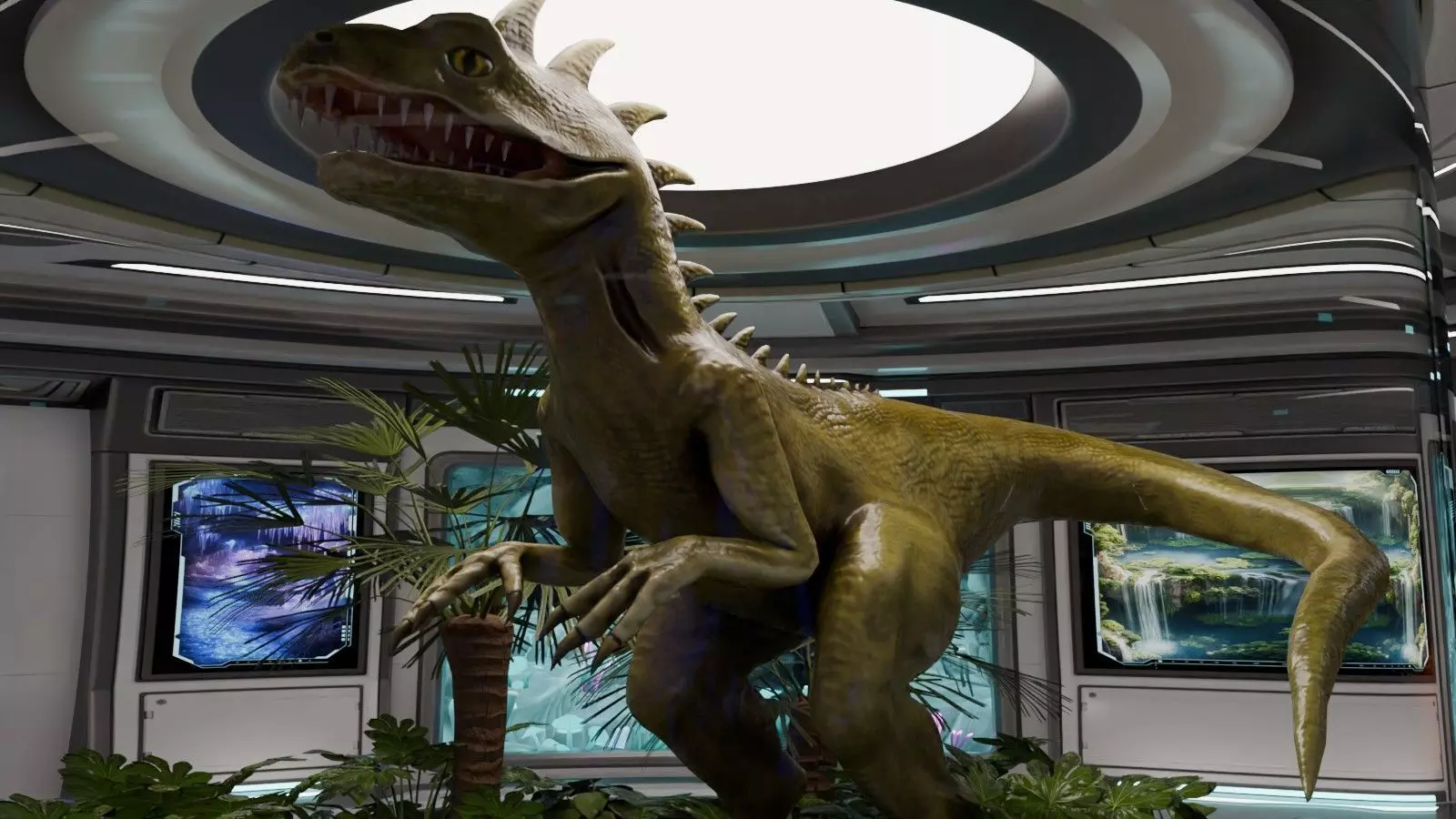 Alien Creature Gallery SciFi Interior Low-poly 3D model_0