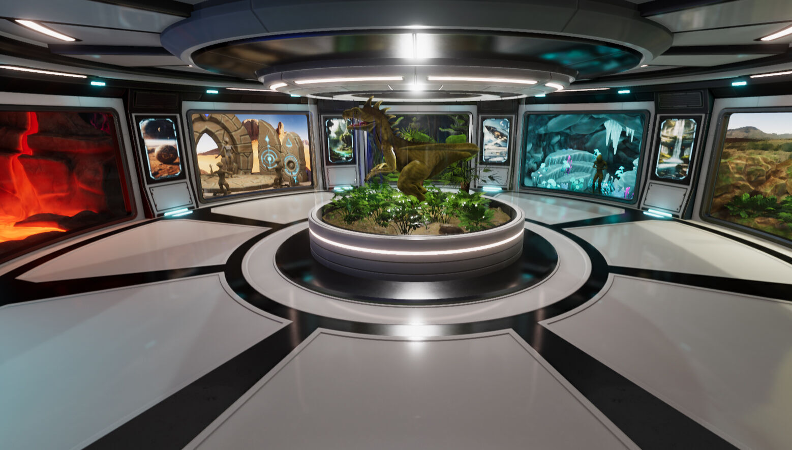 Alien Creature Gallery SciFi Interior Low-poly 3D model_3