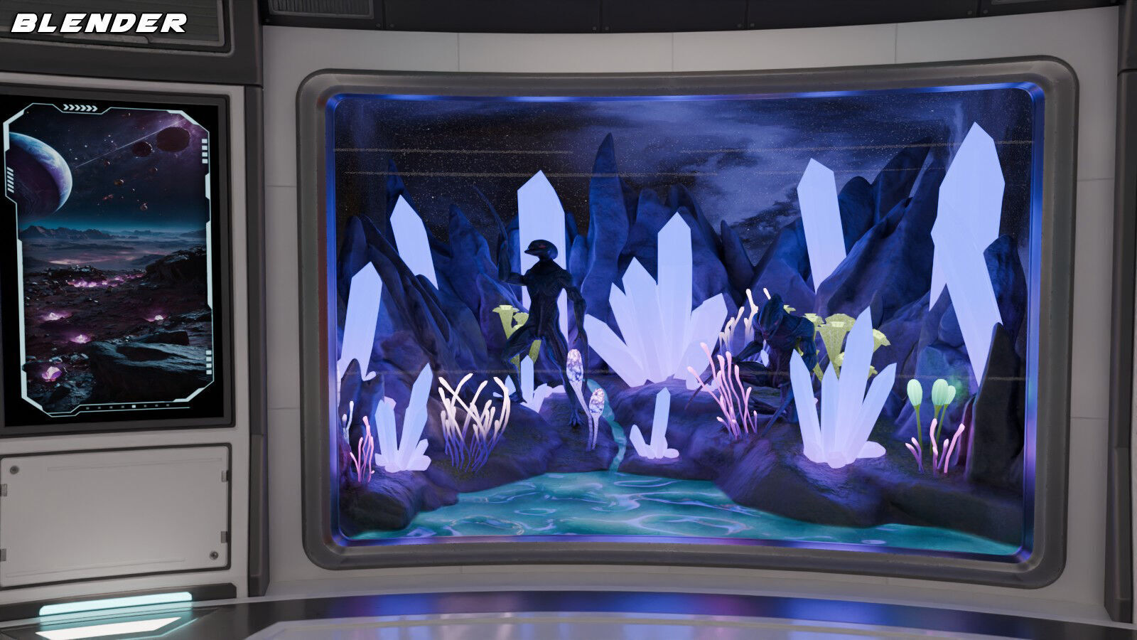 Alien Creature Gallery SciFi Interior Low-poly 3D model_15