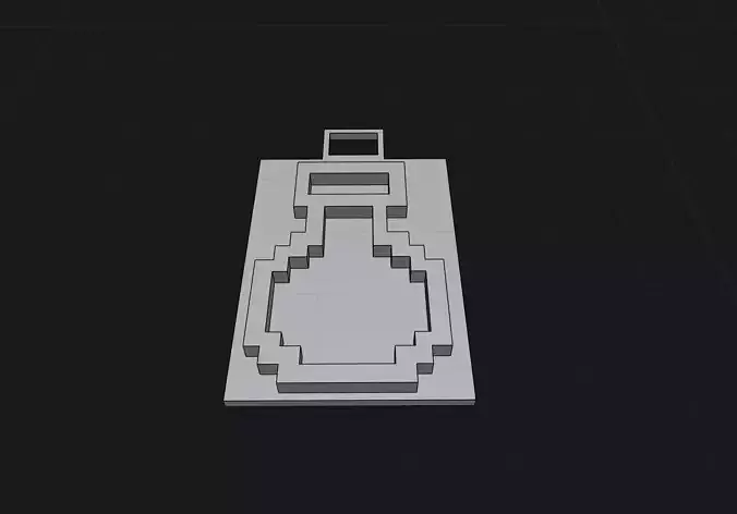 3D Printable Pixel Potion Bottle Keychain