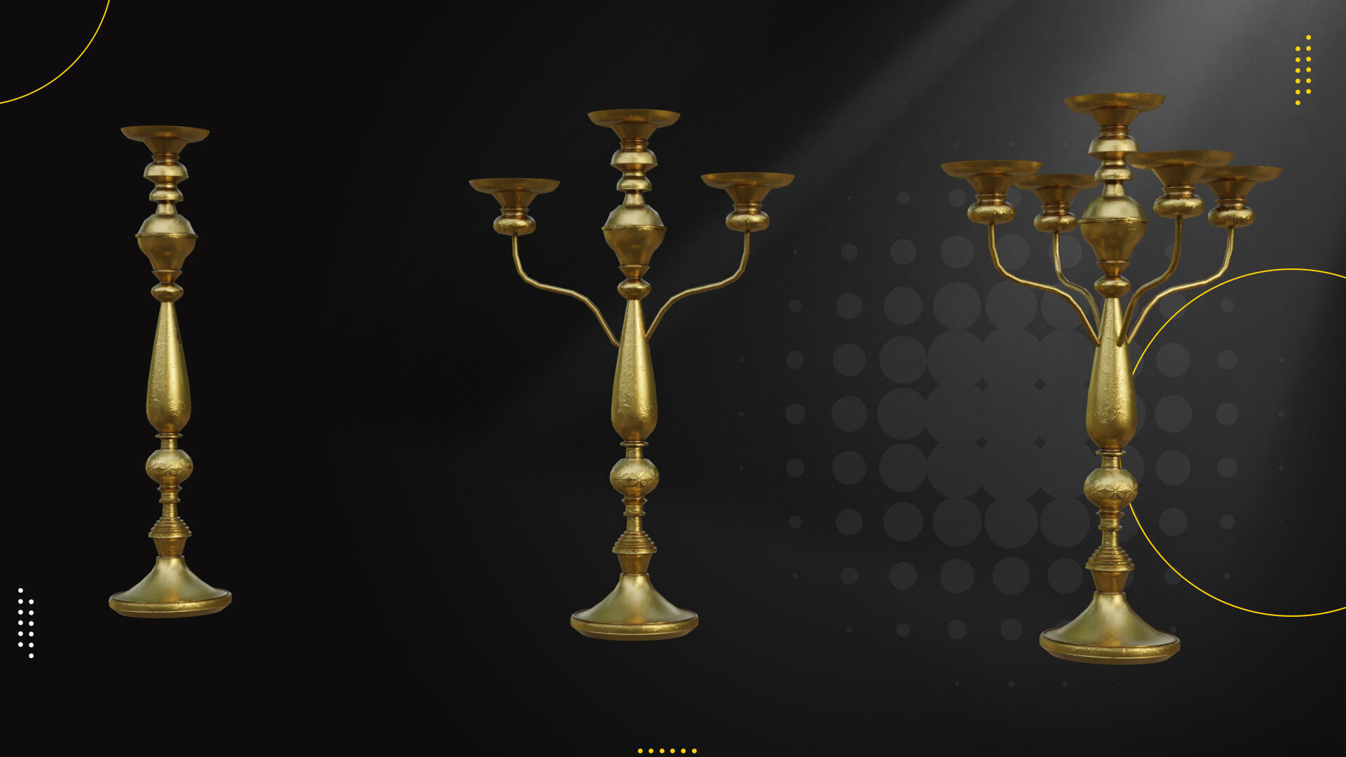 19 Old Candle Holder Low-poly 3D model_3