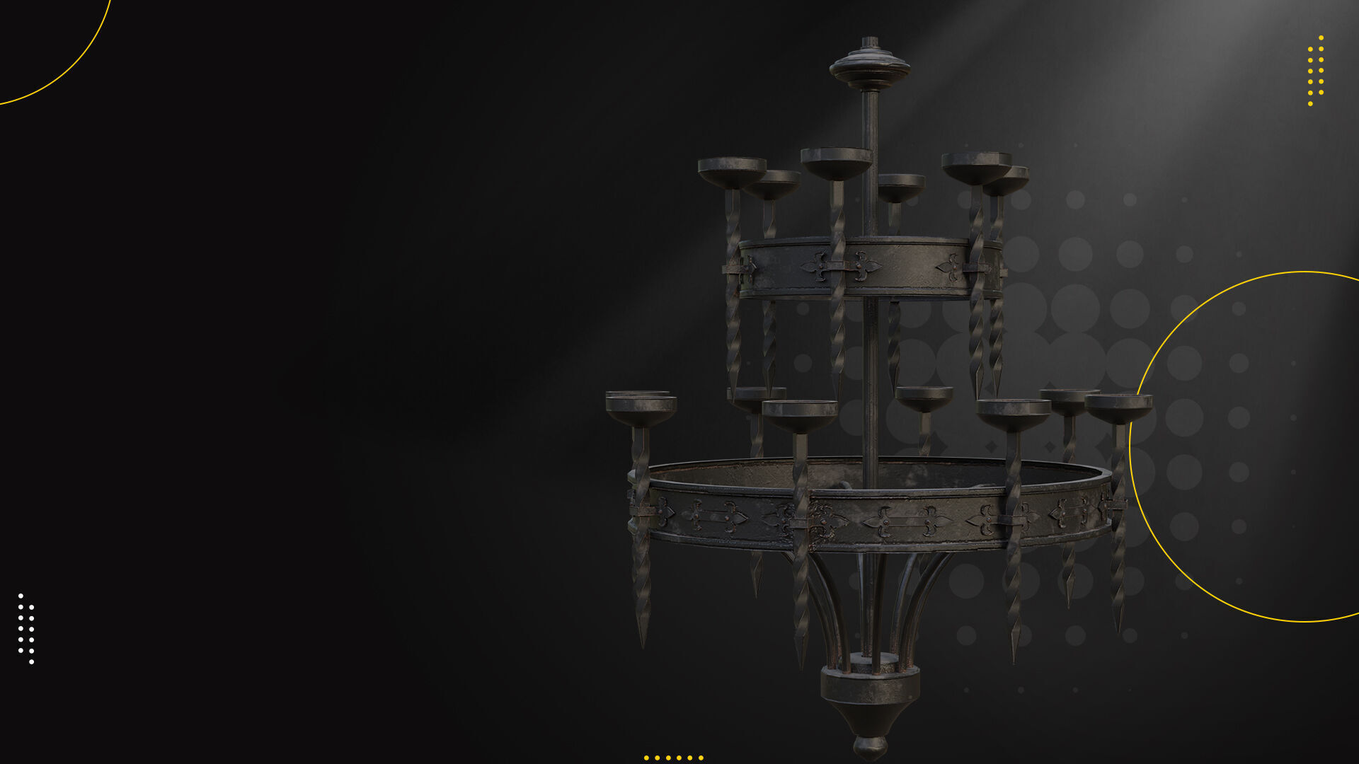 19 Old Candle Holder Low-poly 3D model_8