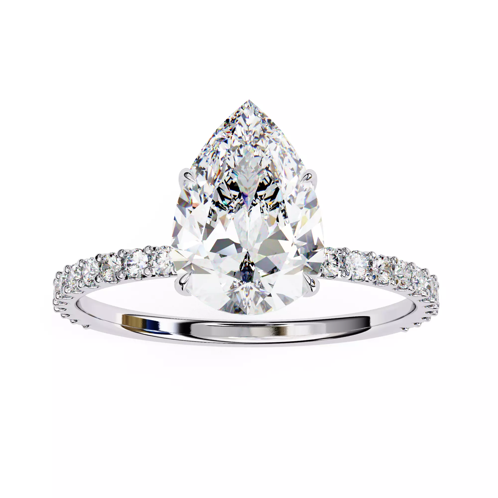 PEAR DIAMOND RING -CAD-105 3D print model