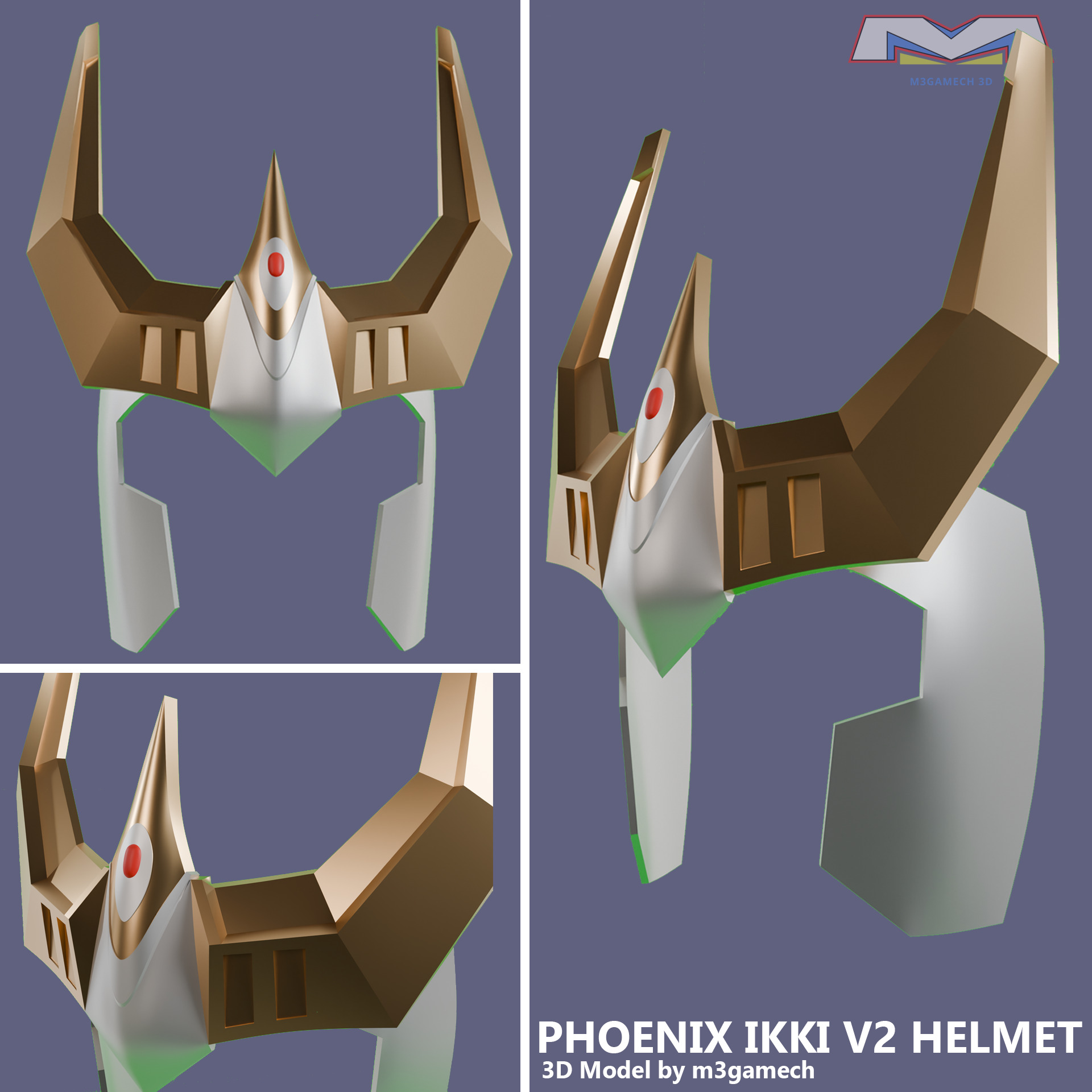 Phoenix Ikki Mask V2 Saint Seiya Inspired 3D Print Model 3D print model_1
