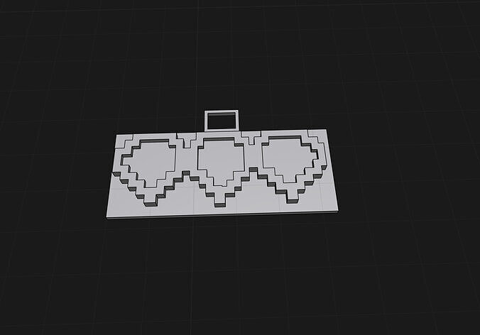 3D Printable Pixel Heart Bar Keychain 3D print model