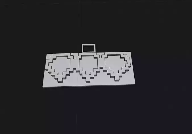 3D Printable Pixel Heart Bar Keychain