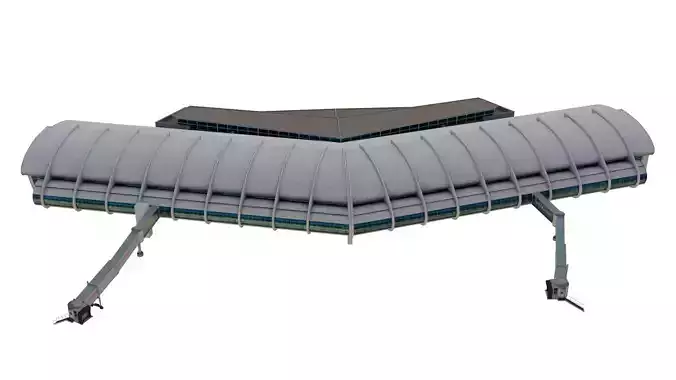 Prince Sultan Bin Abdulaziz  Airport terminal - OETB  Low-poly 3D model