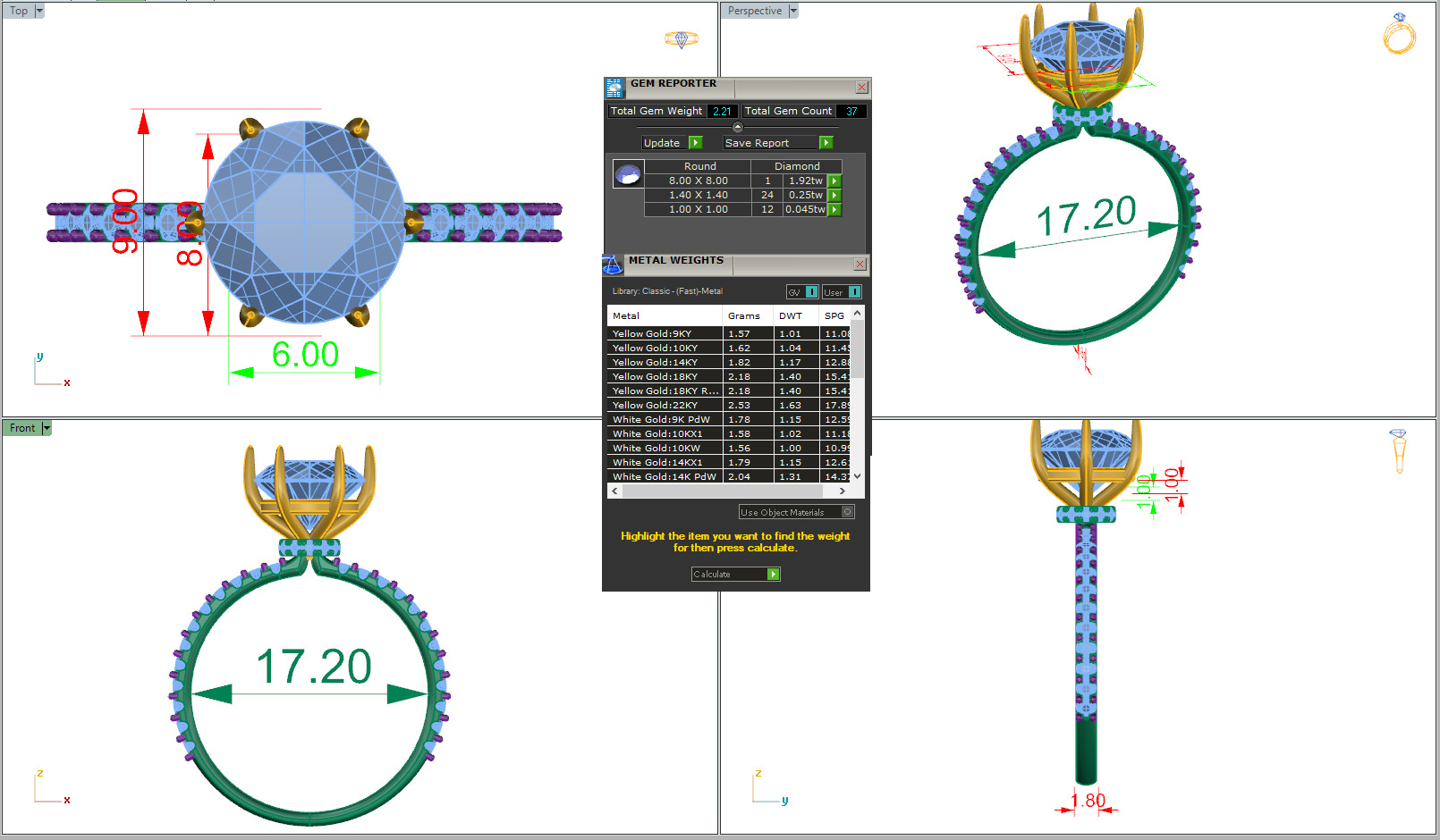 ROUND DIAMOND RING -CAD-106 3D print model_13
