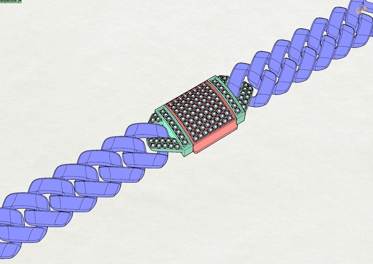 37a Diamond Miami Cuban Link Chain Bracelet For Men 3D print model_5