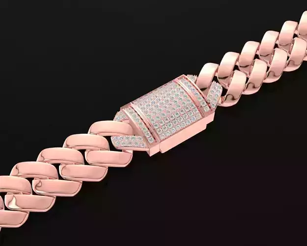 37a Diamond Miami Cuban Link Chain Bracelet For Men