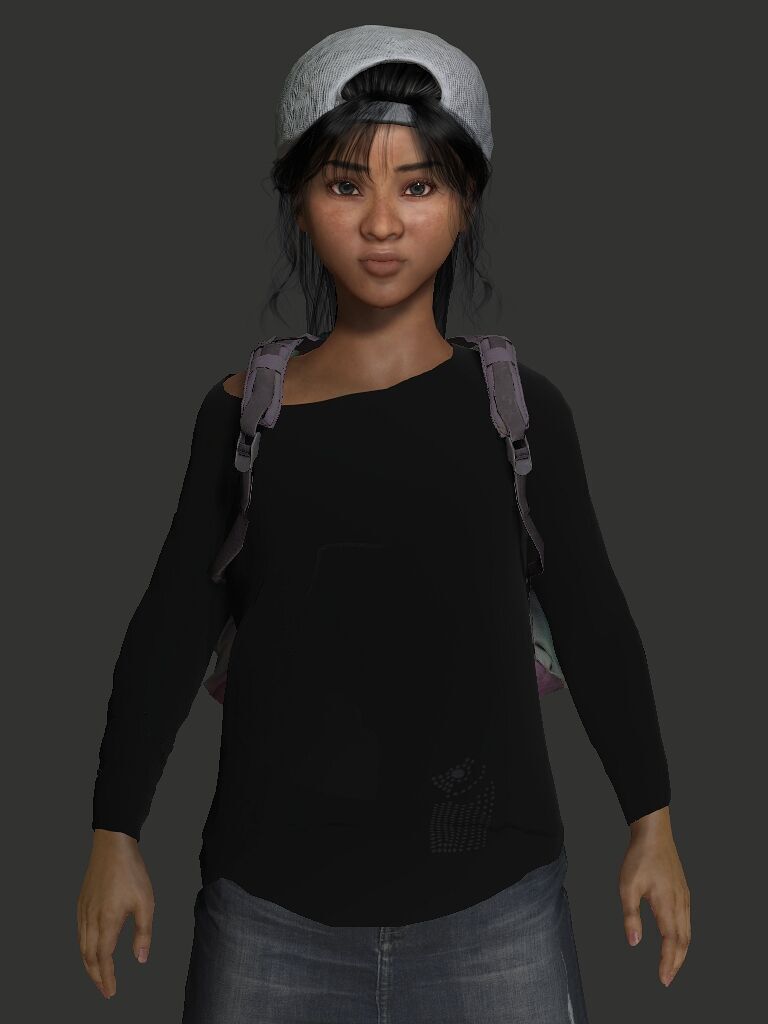 AAA 3D REALISTIC HUMAN CHARACTER - AFRICAN TEENAGE GIRL 02 Low-poly 3D model_15