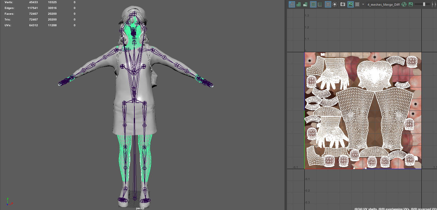 AAA 3D REALISTIC HUMAN CHARACTER - AFRICAN TEENAGE GIRL 02 Low-poly 3D model_16