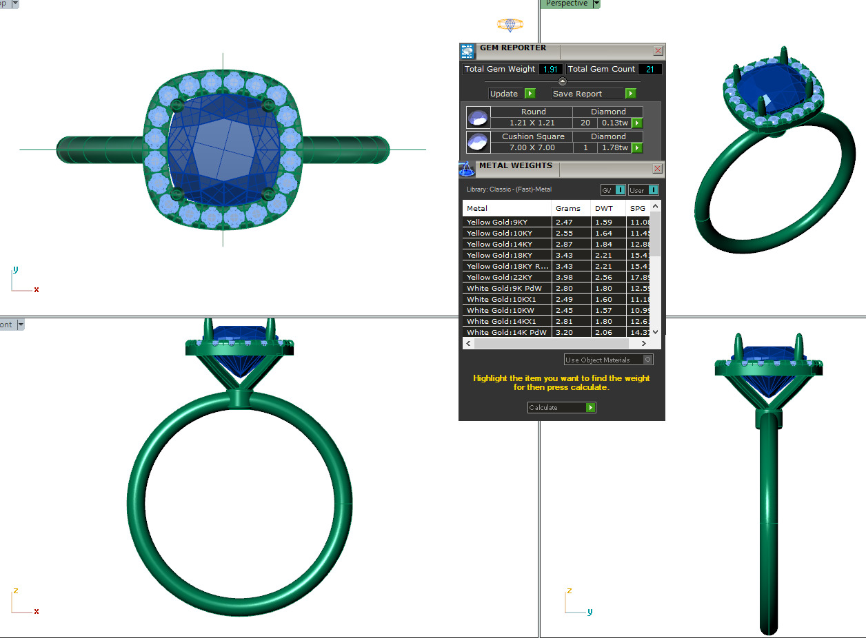 CUSHION DIAMOND RING -CAD-114 3D print model_15