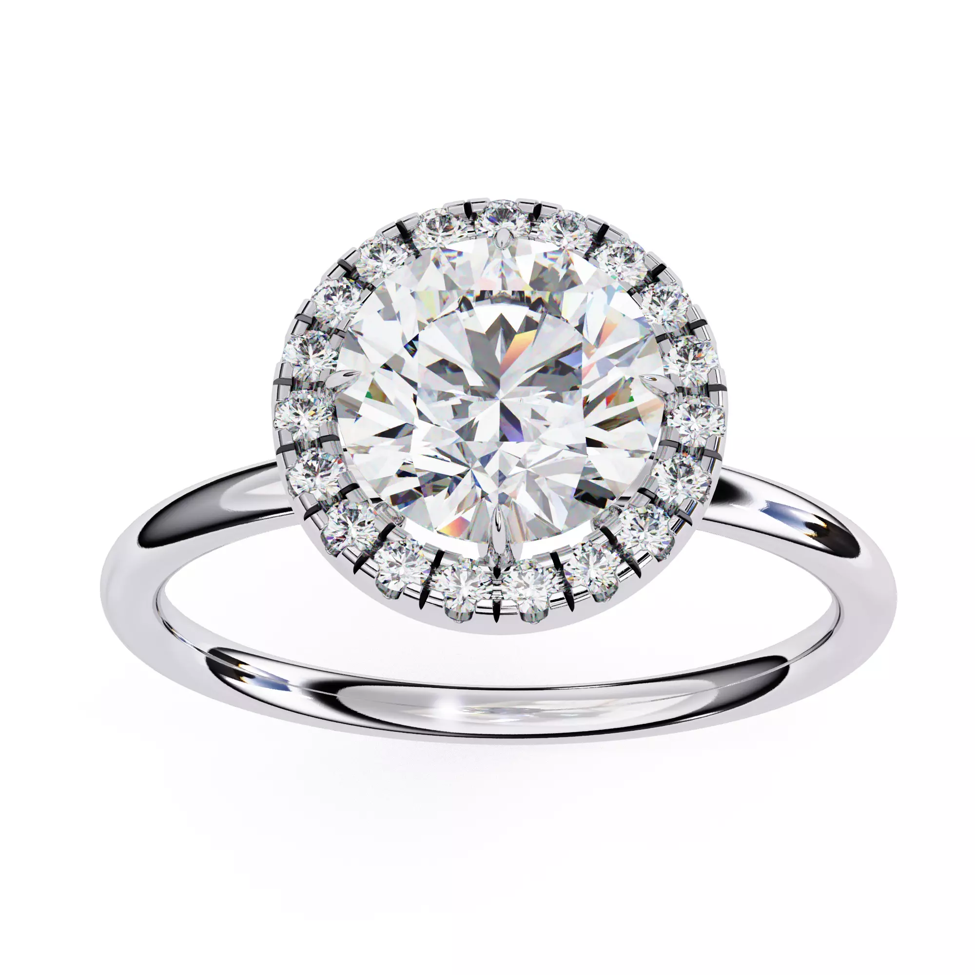 ROUND AND OVAL DIAMOND RING -CAD-115 3D print model_0