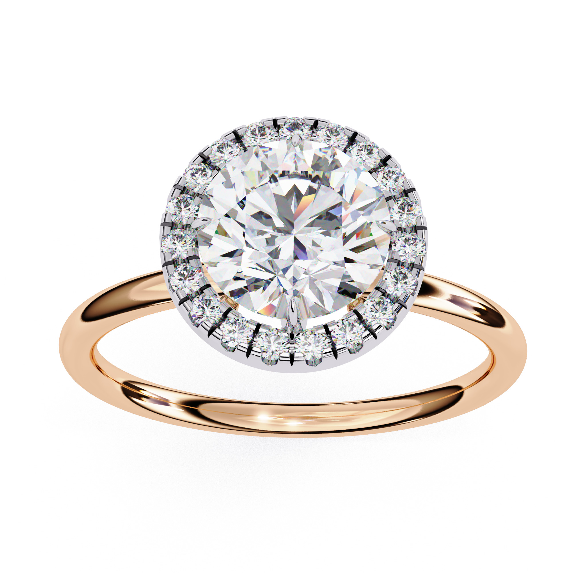 ROUND AND OVAL DIAMOND RING -CAD-115 3D print model_2
