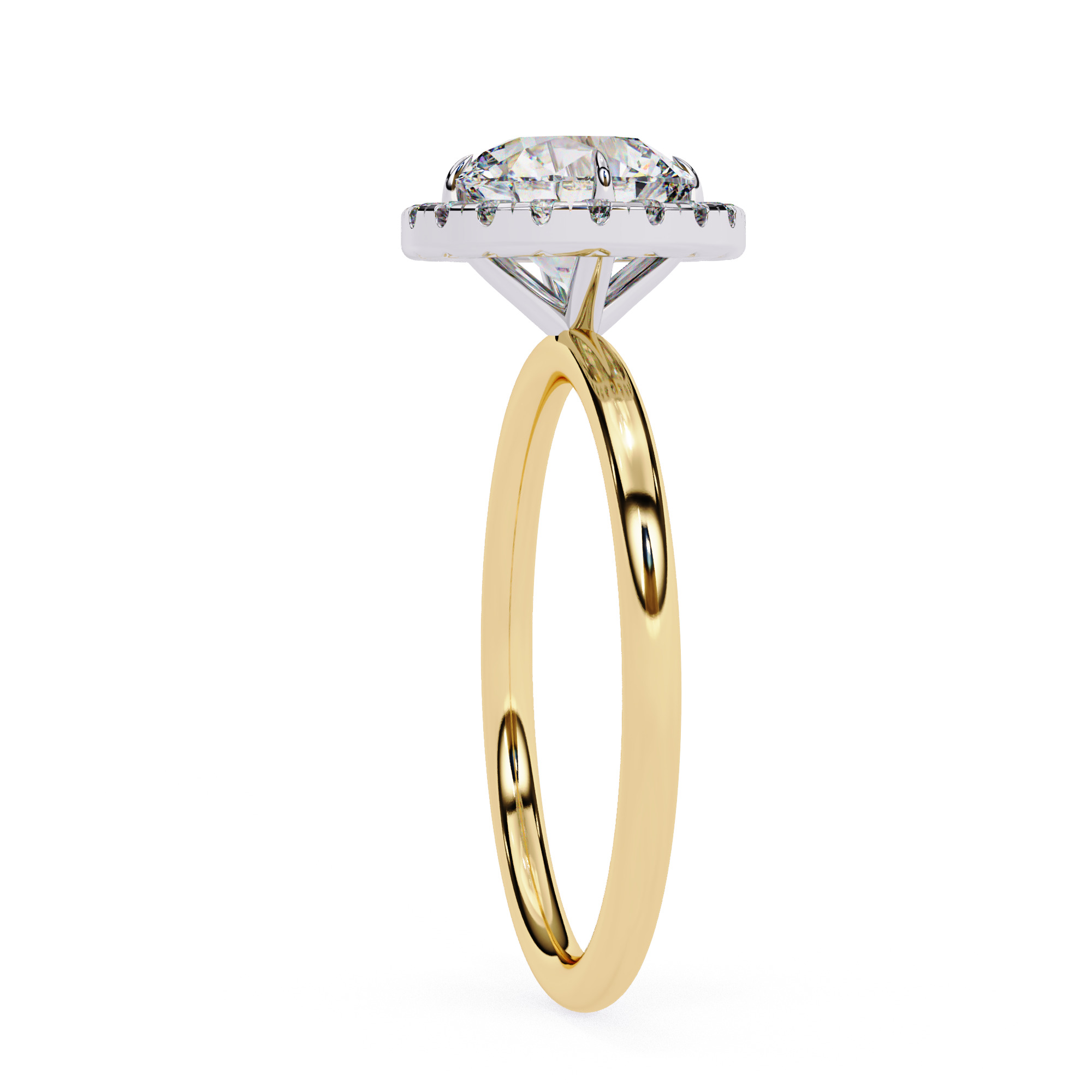 ROUND AND OVAL DIAMOND RING -CAD-115 3D print model_9