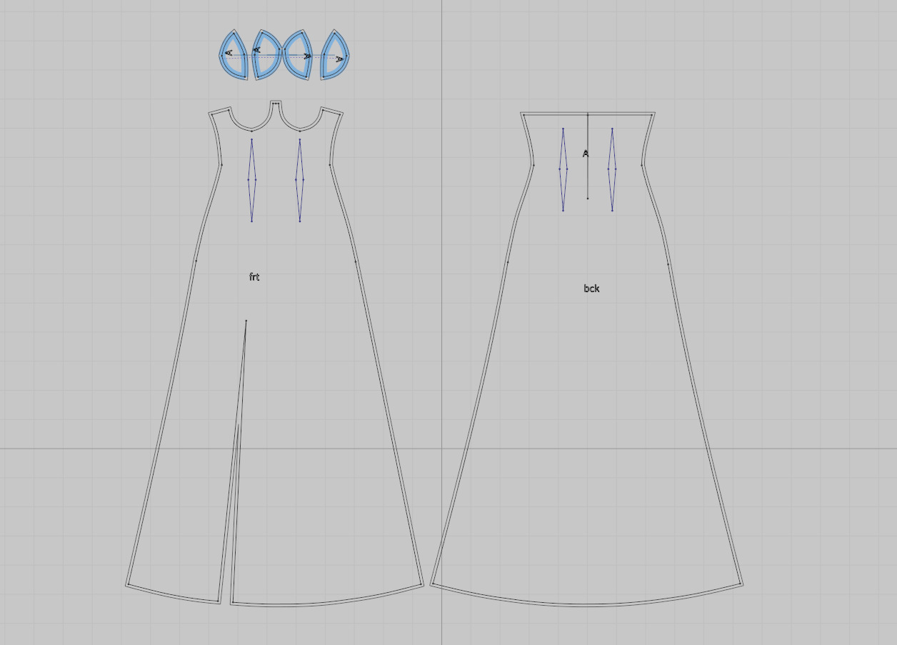 water blue dress 3D print model_4