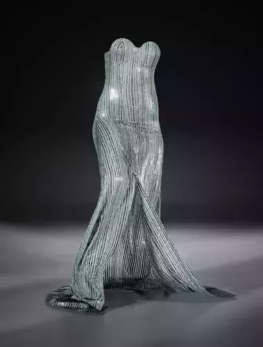 water blue dress 3D print model water blue dress 3D print model