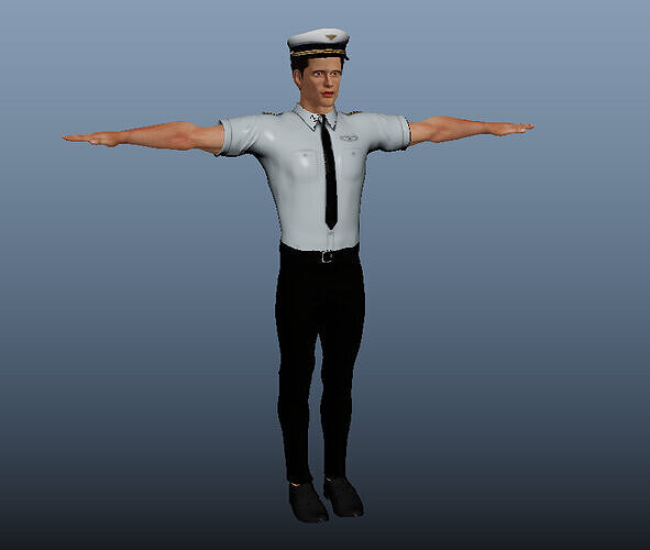 Captain Character Low-poly 3D model