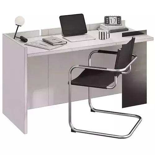 Malaparte desk and Winset chair with decor