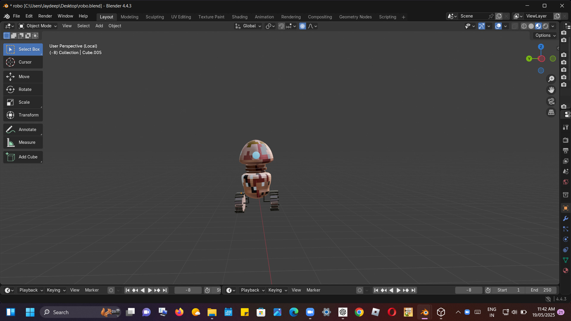 STYLISHED AND DETAILED SCI FY SPACE R0BOT ANIMATED GAME READY Low-poly 3D model_3