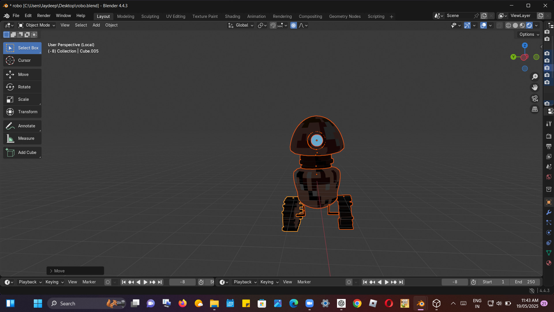 STYLISHED AND DETAILED SCI FY SPACE R0BOT ANIMATED GAME READY Low-poly 3D model_6