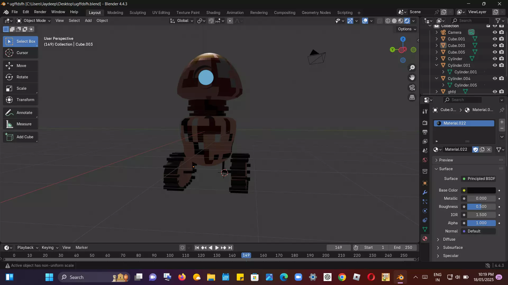 STYLISHED AND DETAILED SCI FY SPACE R0BOT ANIMATED GAME READY Low-poly 3D model_0