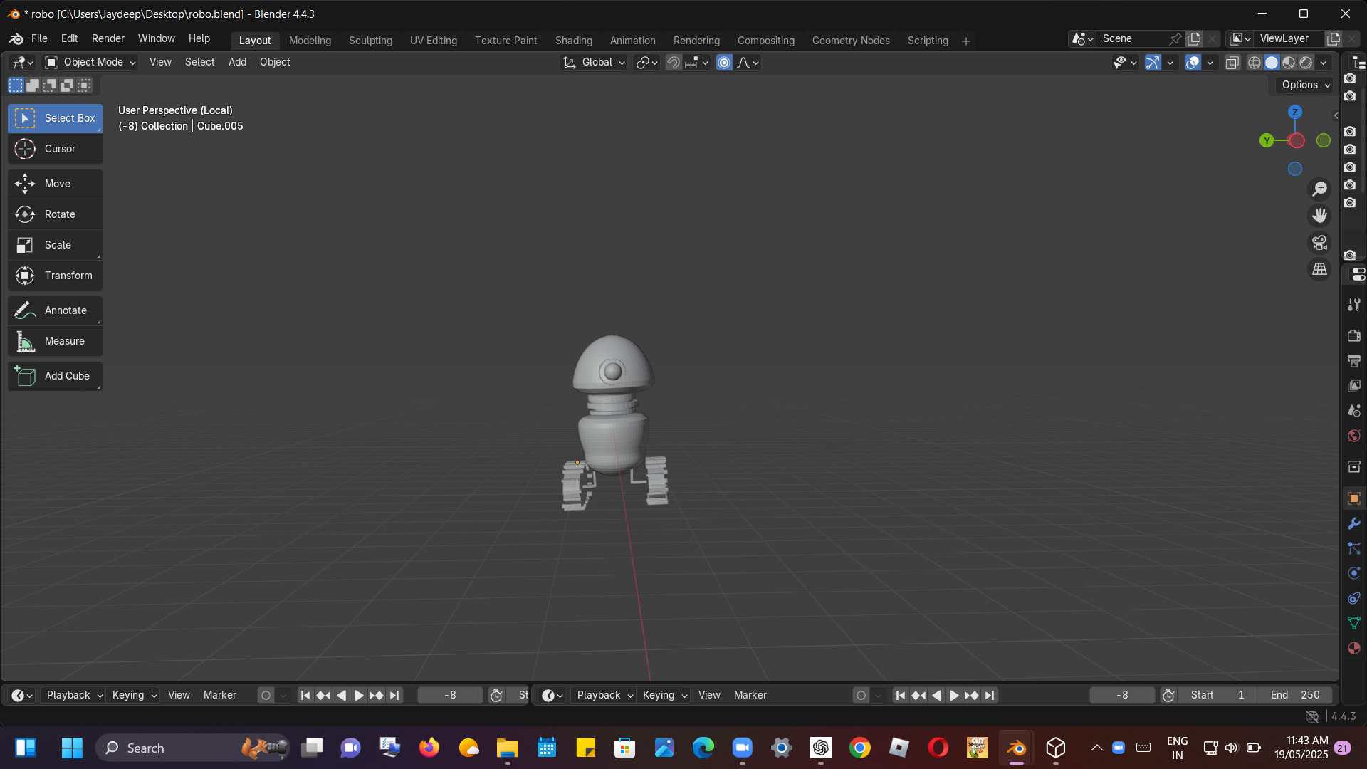 STYLISHED AND DETAILED SCI FY SPACE R0BOT ANIMATED GAME READY Low-poly 3D model_4