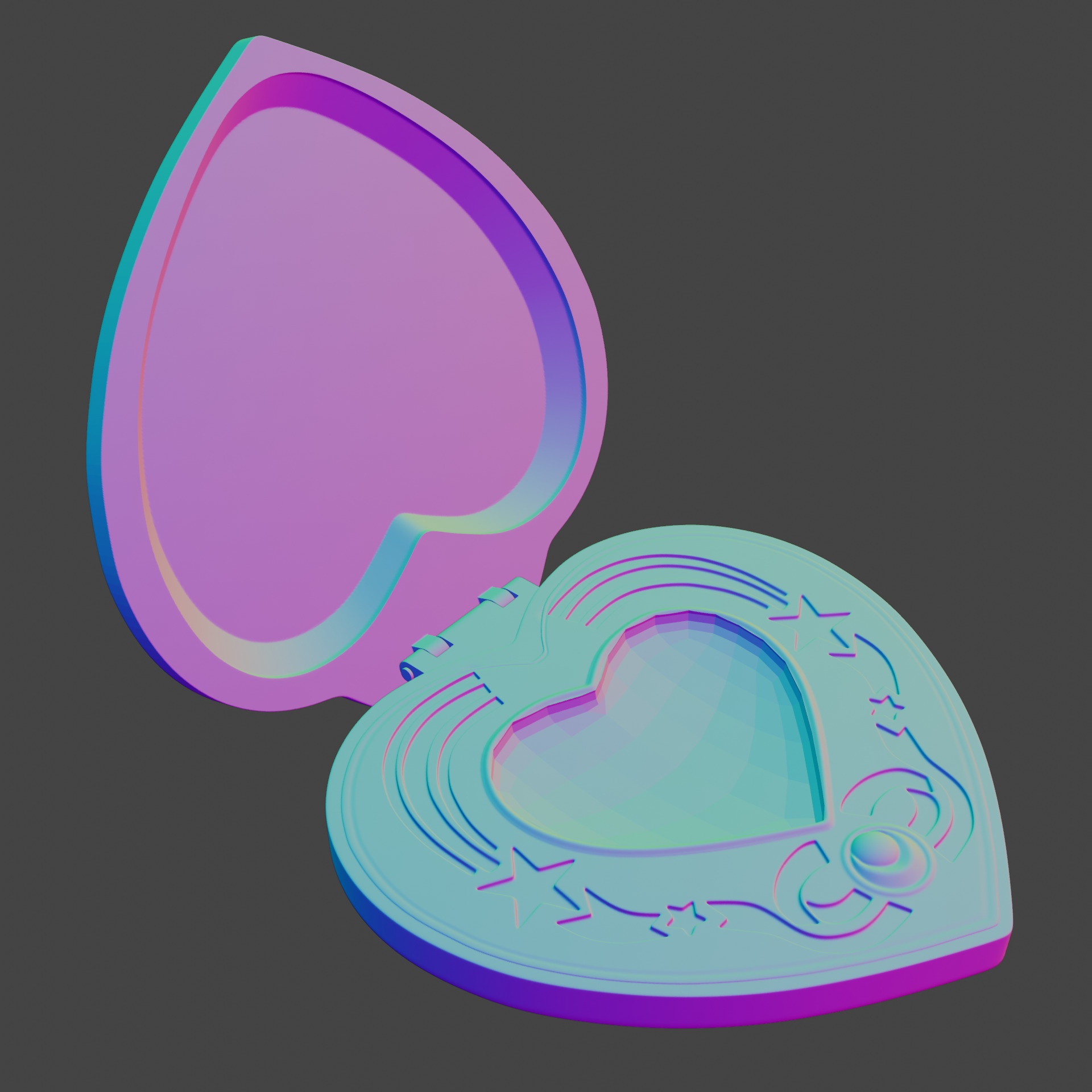 Sailor Moon Cosmic Heart Compact Brooch 3D print model_2