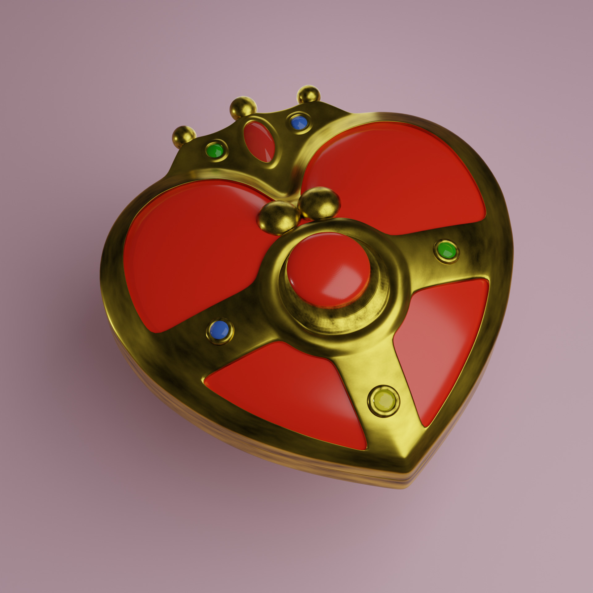 Sailor Moon Cosmic Heart Compact Brooch 3D print model_0