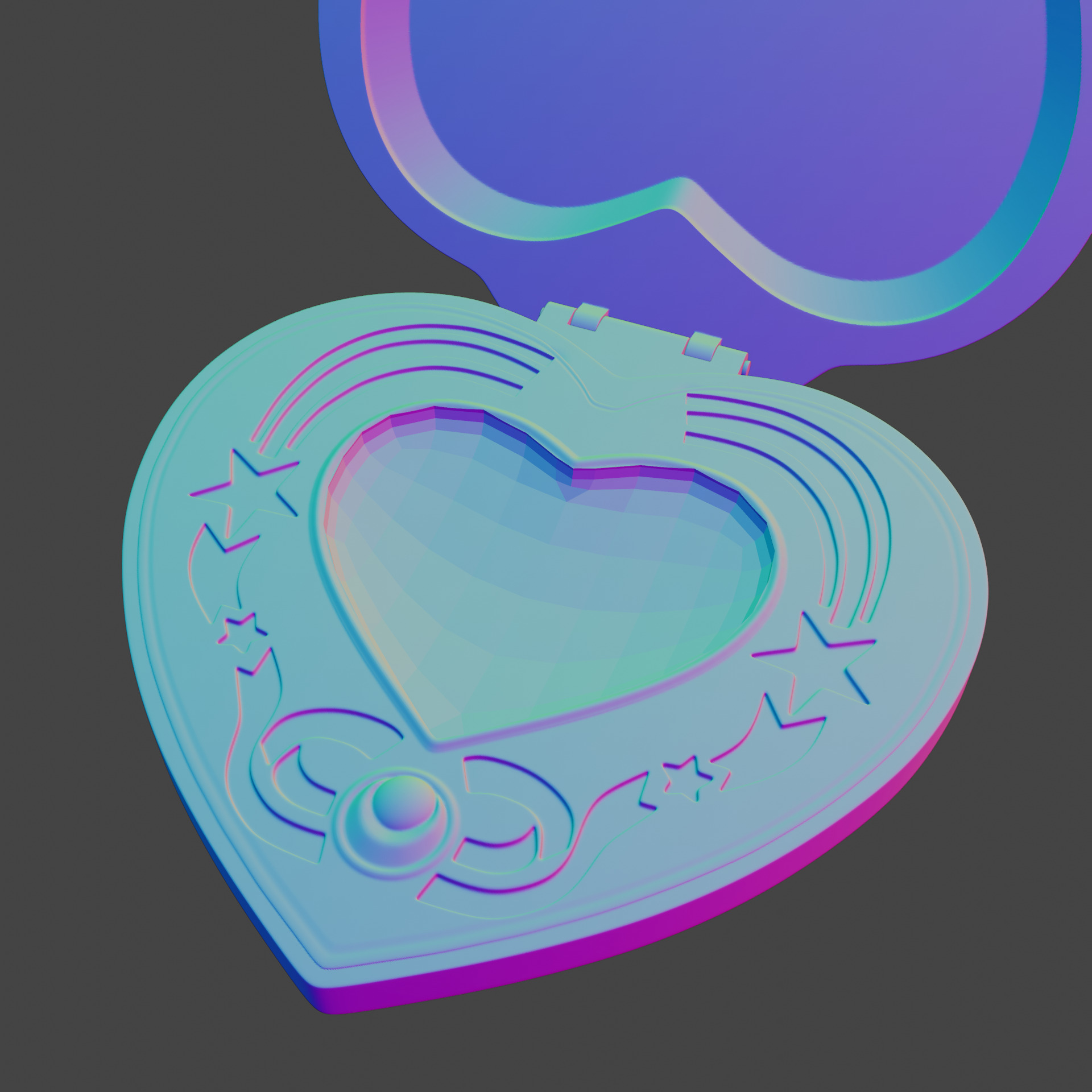 Sailor Moon Cosmic Heart Compact Brooch 3D print model_5