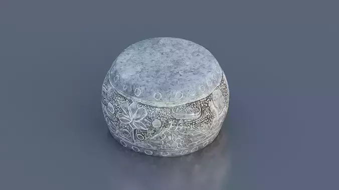 cylindrical column base Low-poly 3D model