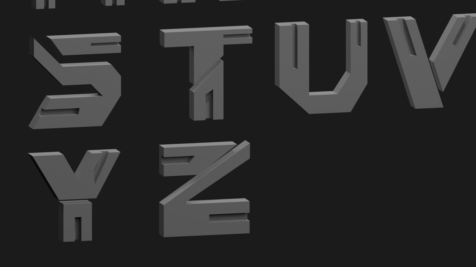 Cyberpunk 3D Alphabet Vol 01 Solid Only Low-poly 3D model_9