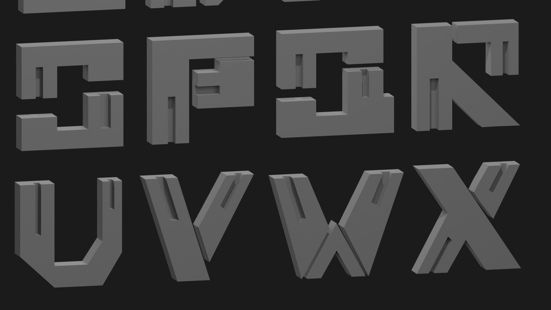 Cyberpunk 3D Alphabet Vol 01 Solid Only Low-poly 3D model_6