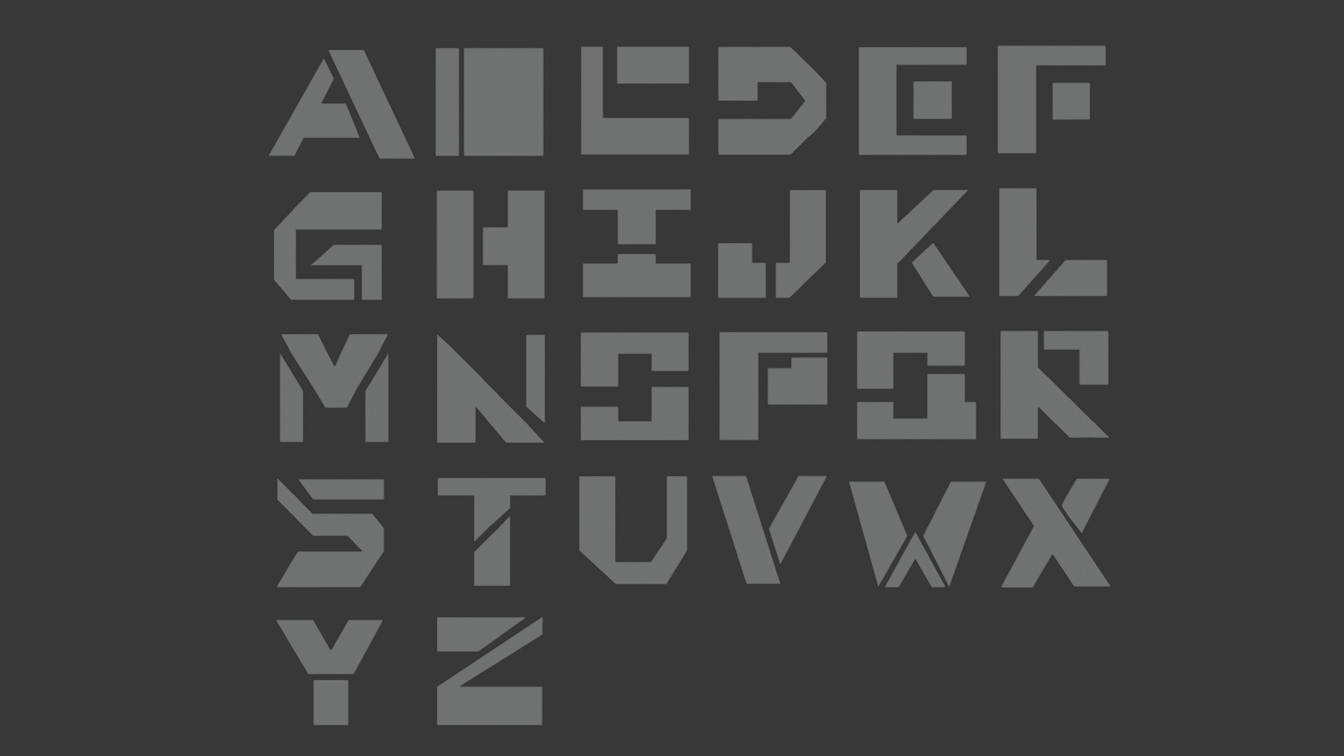 Cyberpunk 3D Alphabet Vol 01 Solid Only Low-poly 3D model_4