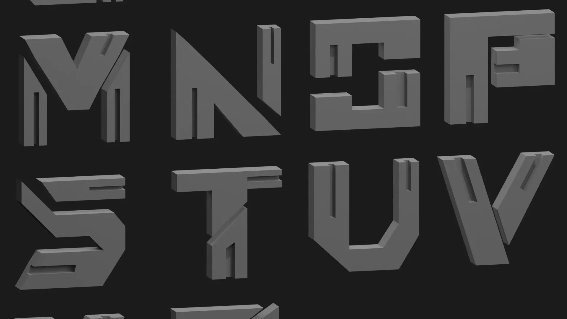 Cyberpunk 3D Alphabet Vol 01 Solid Only Low-poly 3D model_0