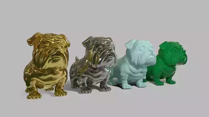 Cute Bulldog Figurine