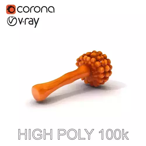 Wooden Massage Roller model pack Low-poly 3D model
