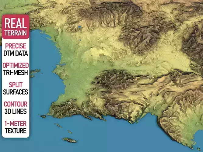 Marseille - Topography Terrain