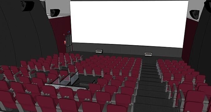 multiplex theater red 3D model