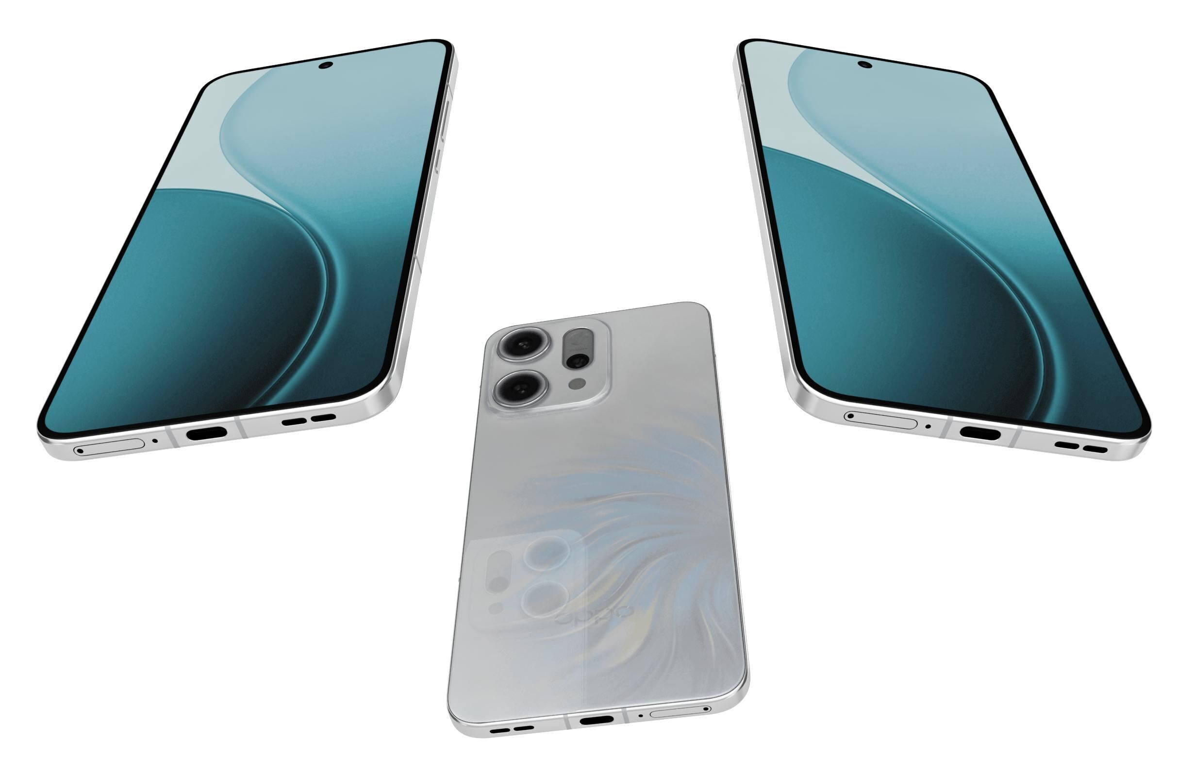 OPPO Reno14 Pro White 3D model_2