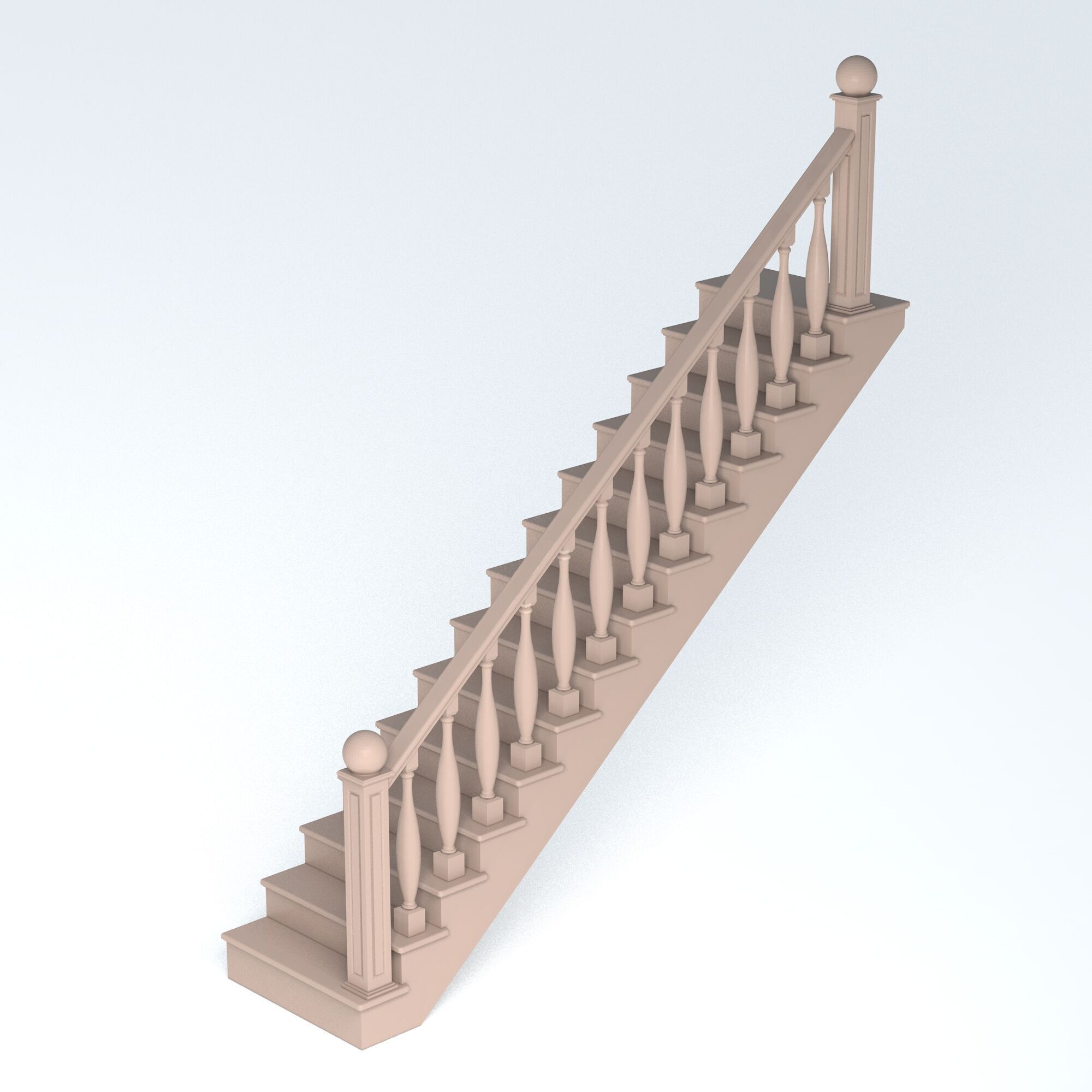 Miniature Staircase for Dollhouse and Diorama  1 12 Scale 3D print model_1