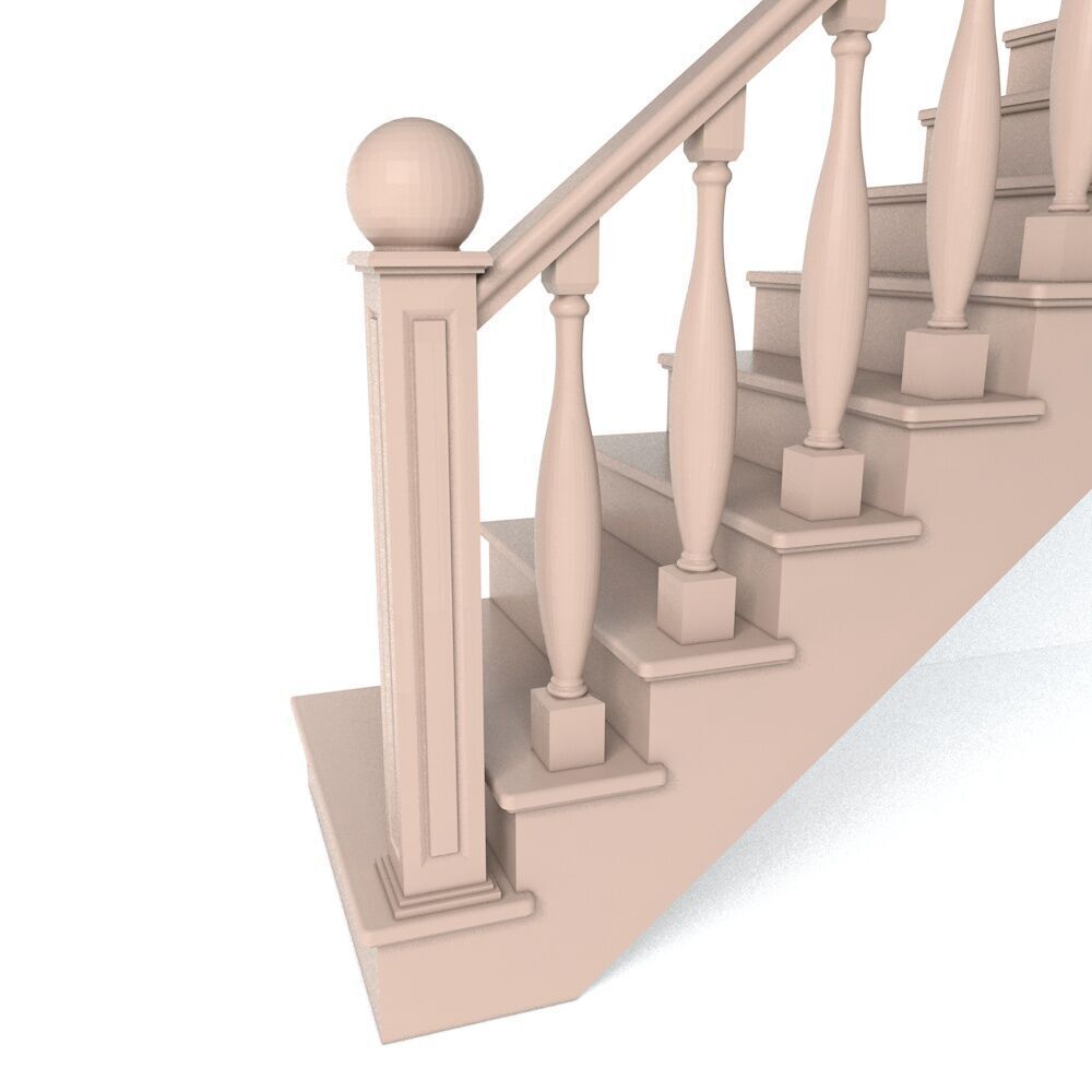 Miniature Staircase for Dollhouse and Diorama  1 12 Scale 3D print model_2