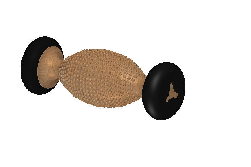 Foot and Back Roller Massagers SolidWorks model 3D print model_2