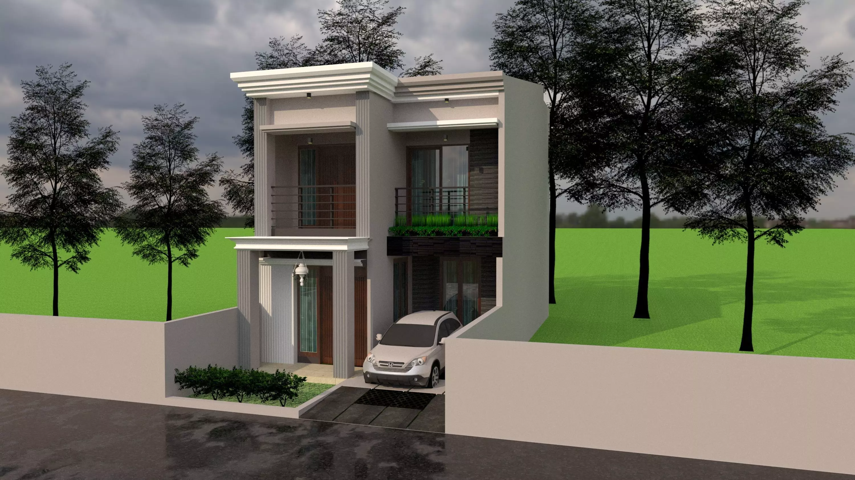House Design 6x12m 2floor 3D model_0