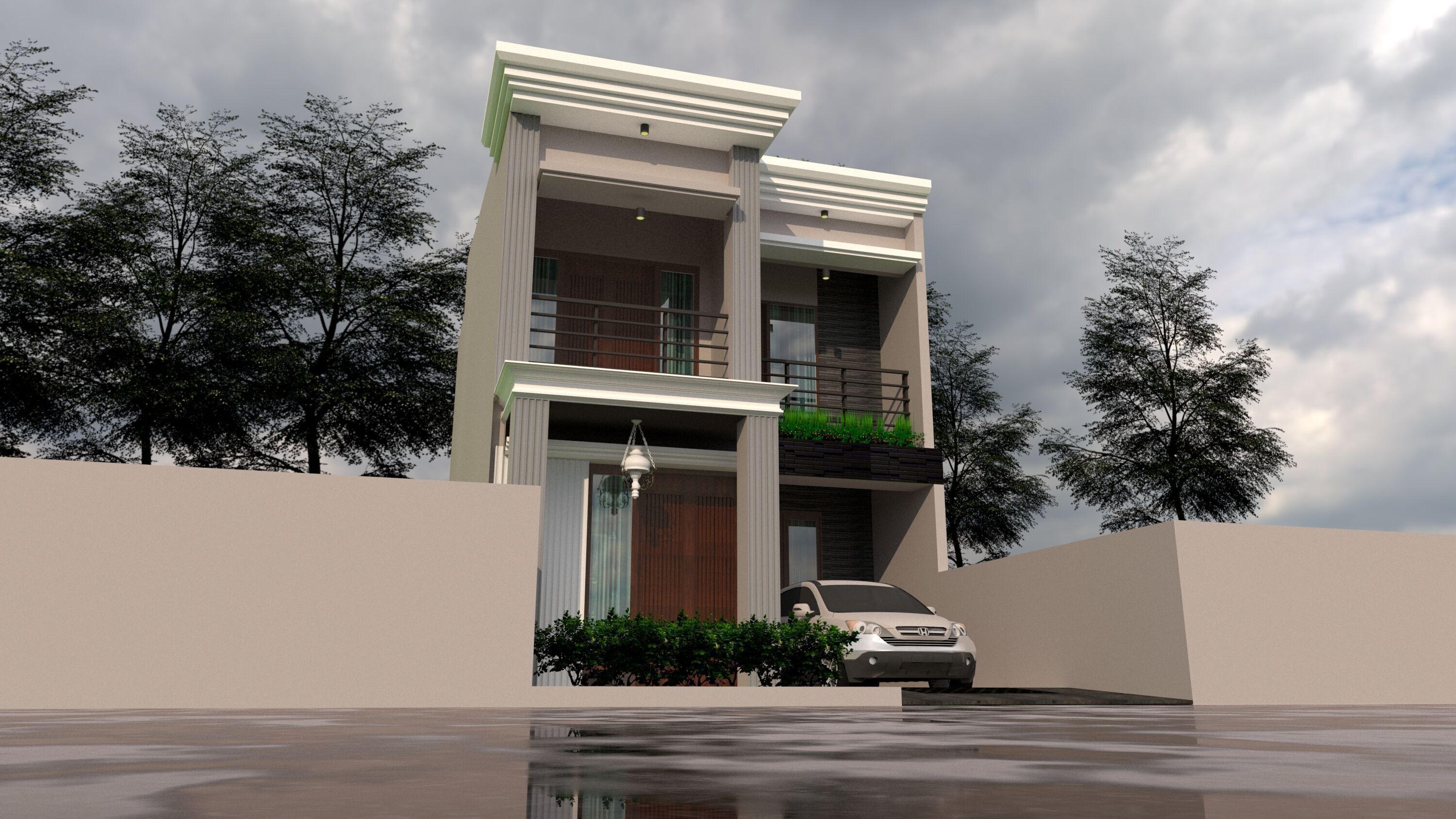 House Design 6x12m 2floor 3D model_2