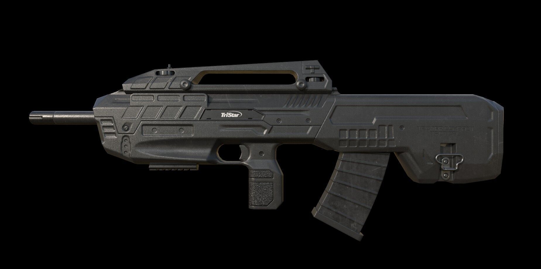 Tristar Compact Tactical Shotgun Low Poly Low-poly 3D model_9