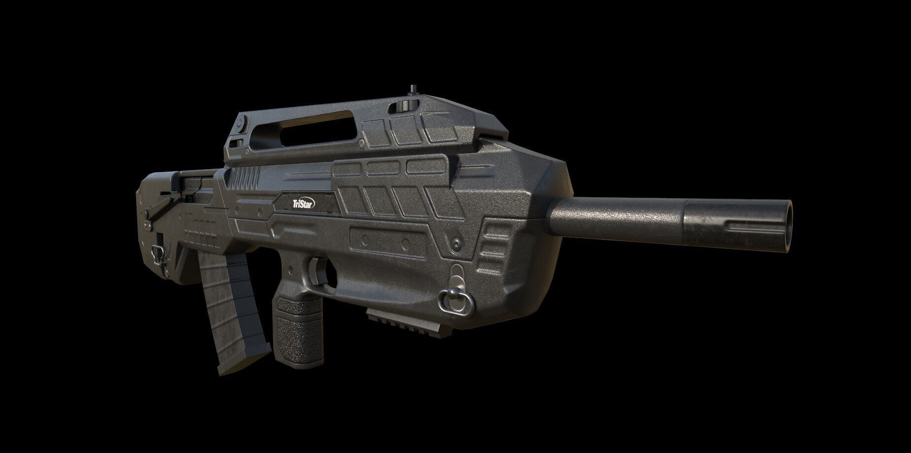 Tristar Compact Tactical Shotgun Low Poly Low-poly 3D model_4